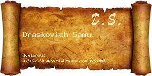 Draskovich Samu névjegykártya